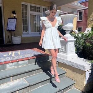 For Love & Lemons Clementine Mini Dress in White